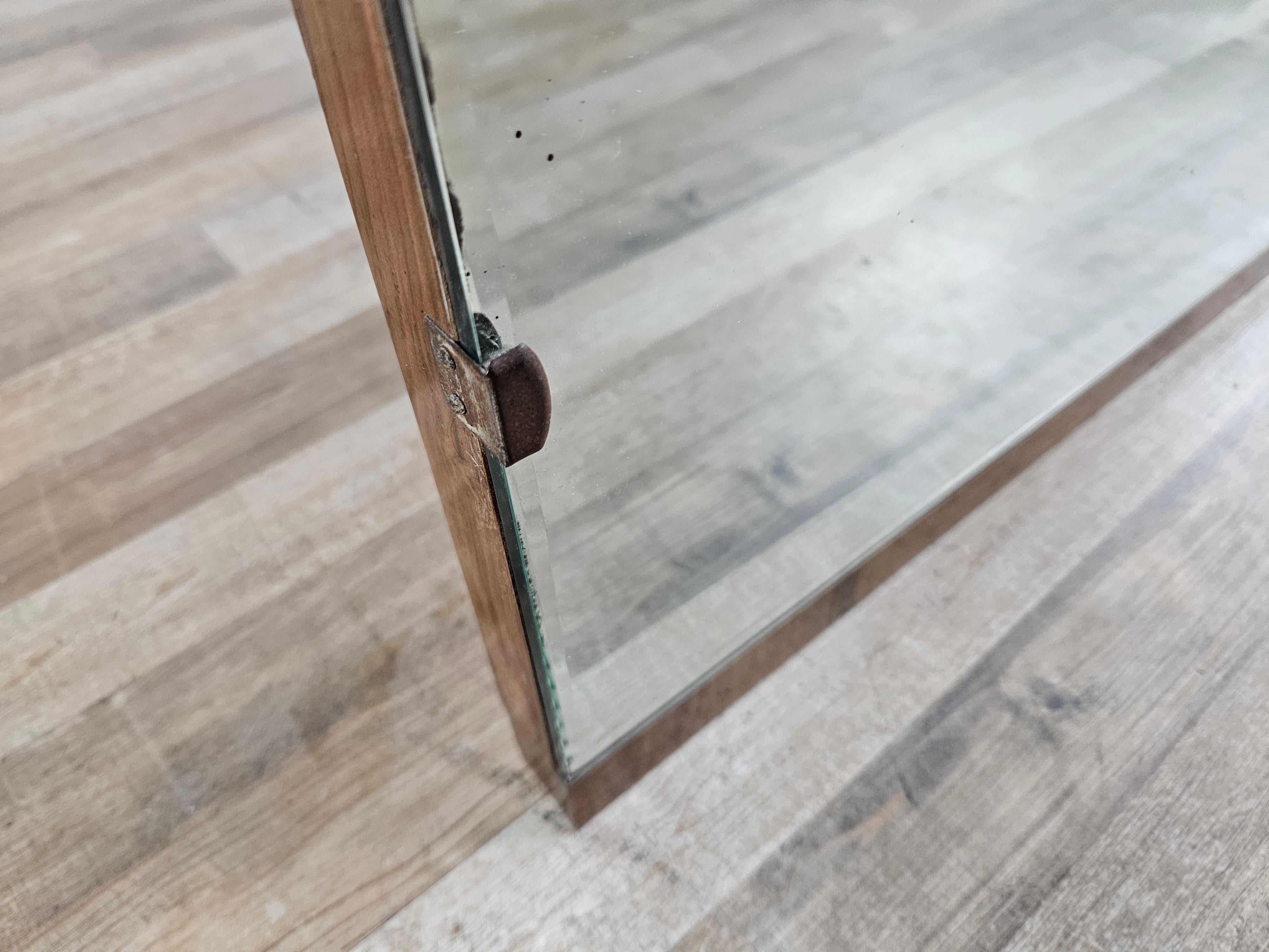 Miroir rectangulaire Art Déco avec base en bois de bruyère en vente 5