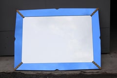 Specchio Rettangolare Blu Cobalto con Ottone Pietro Chiesa 1940 Fontana Arte