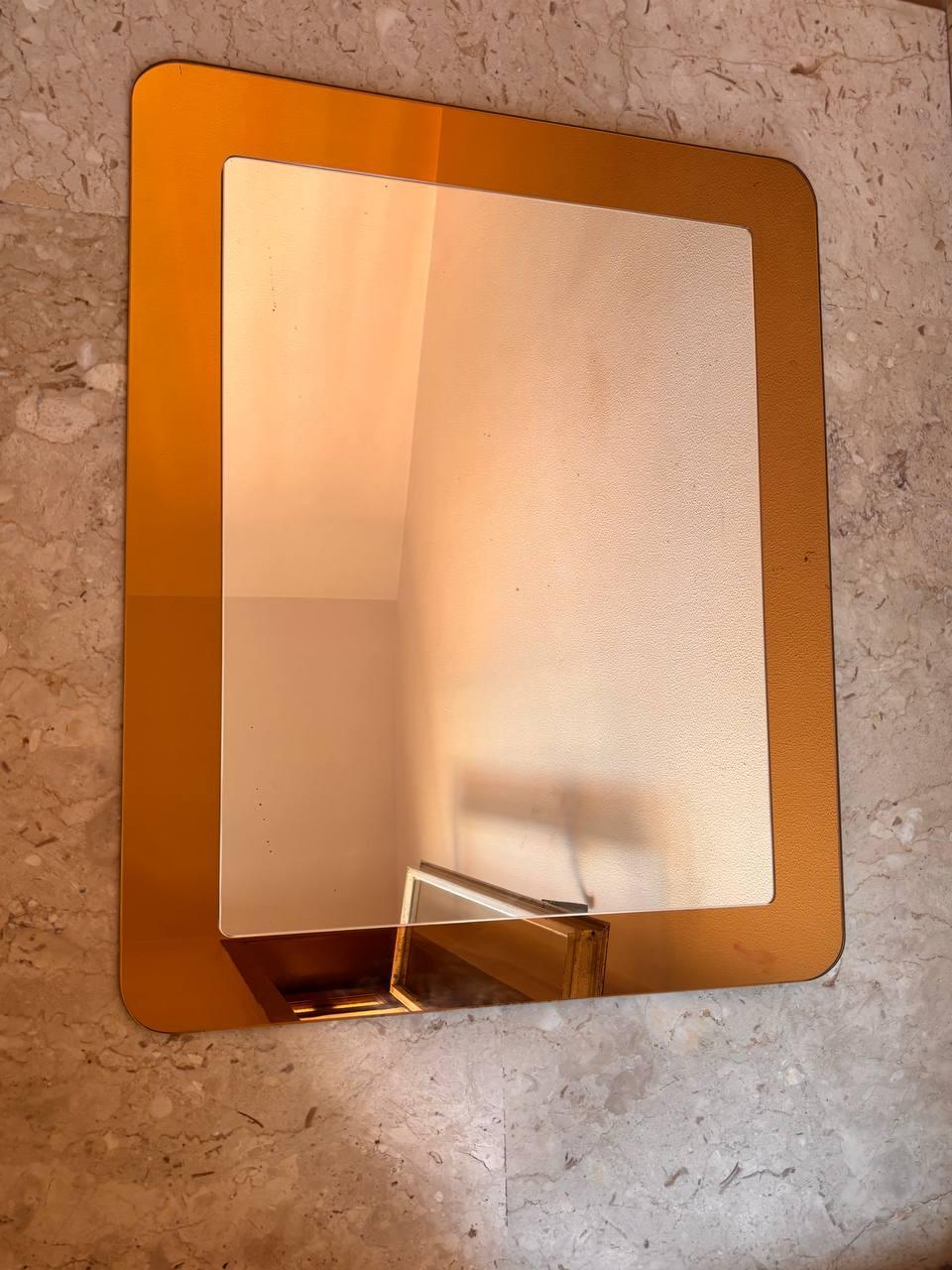Rechteckiger Spiegel rosé, gold Cristal Arte 1960 (Glas) im Angebot