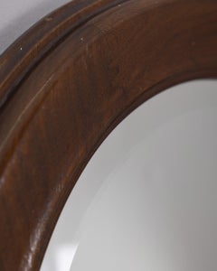 Specchio rotondo da parete in legno vintage anni 60 design Italiano