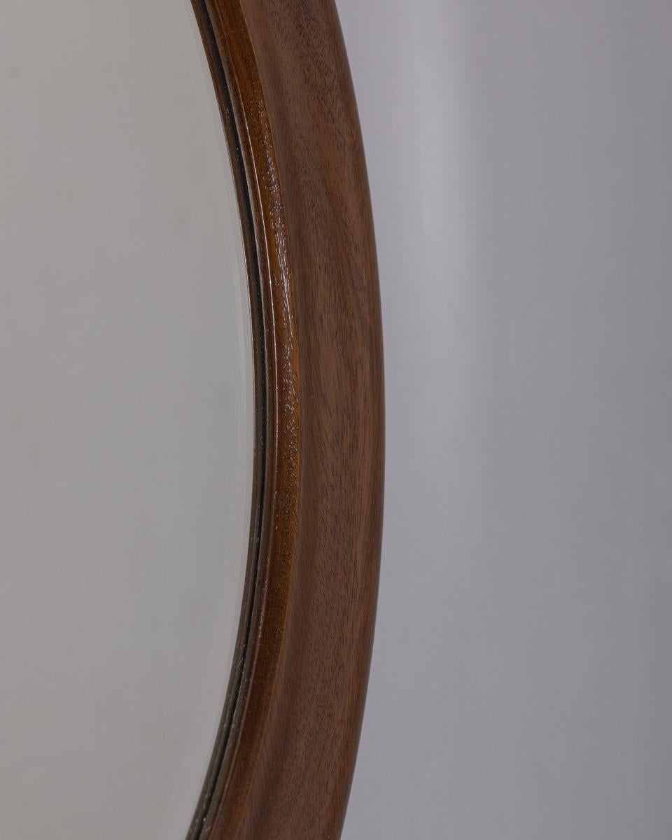 Italian Miroir mural rond en bois vintage des années 1960, design italien en vente
