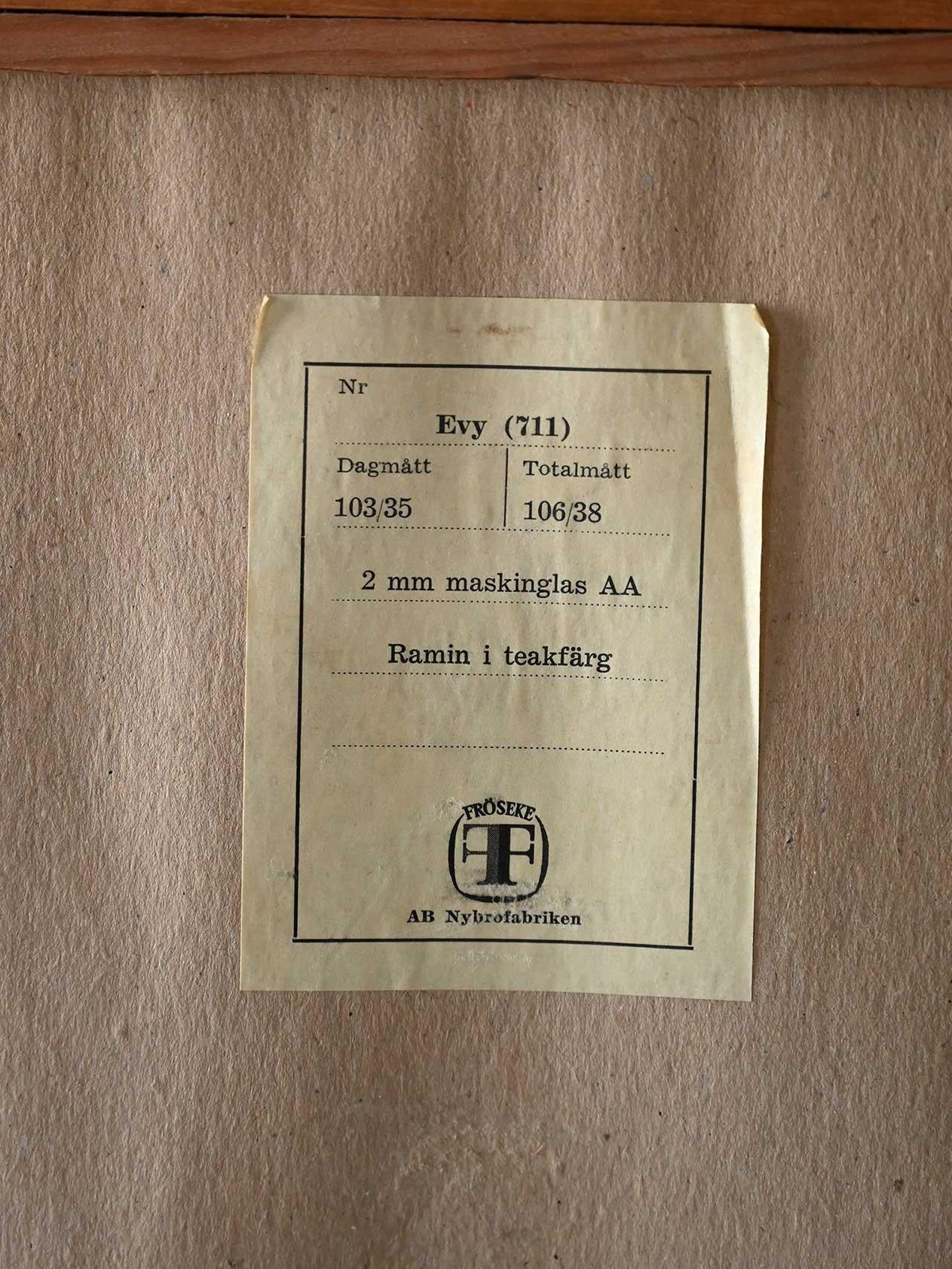 Espejo escandinavo modelo 'Evy' de los años 60 para Fröseke con etiqueta original en Bueno estado para la venta en Brescia, IT