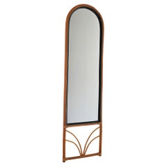 Specchio scandinavo anni 70 in bambù curvato