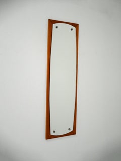 Skandinavischer Mahagoni-Wandspiegel aus den 1950er Jahren