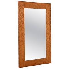 Scandinavian mirror made of figured birch, 1950s