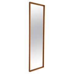 Scandinavian 1960s oak mirror - Vintage wood frame