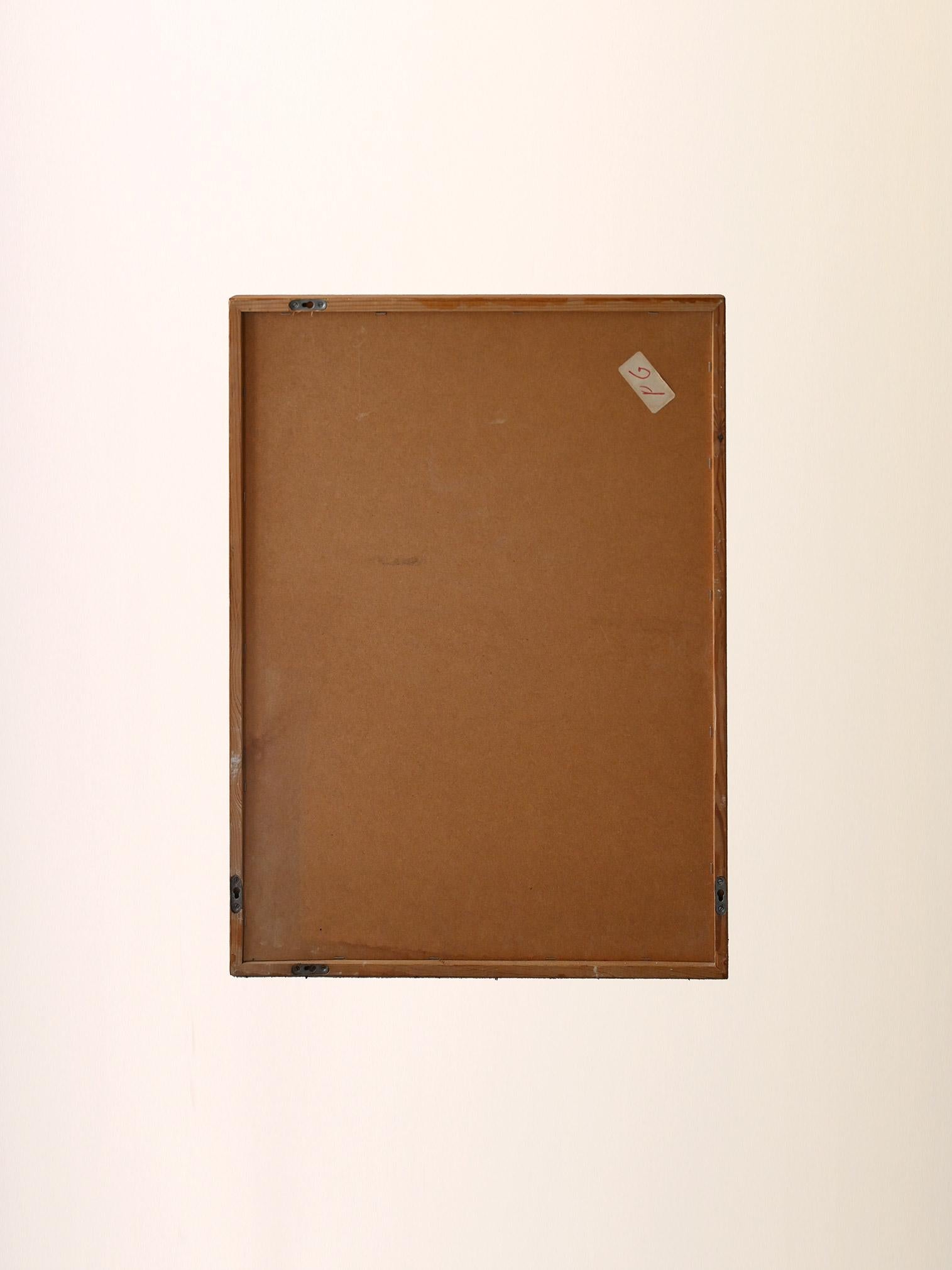 Espejo minimalista escandinavo de roble de los años 60 en Bueno estado para la venta en Brescia, IT