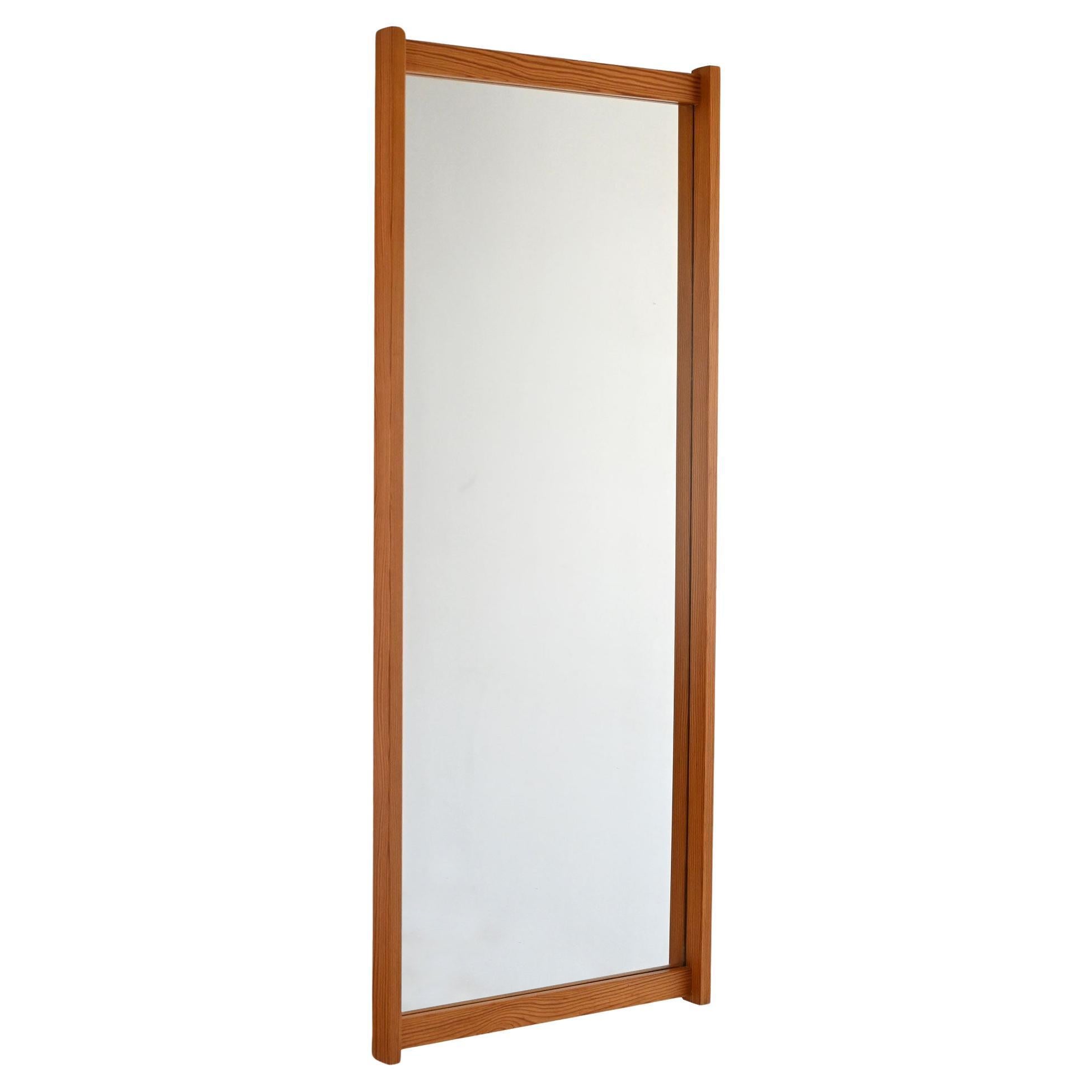 Specchio scandinavo vintage anni 60 in pino im Angebot