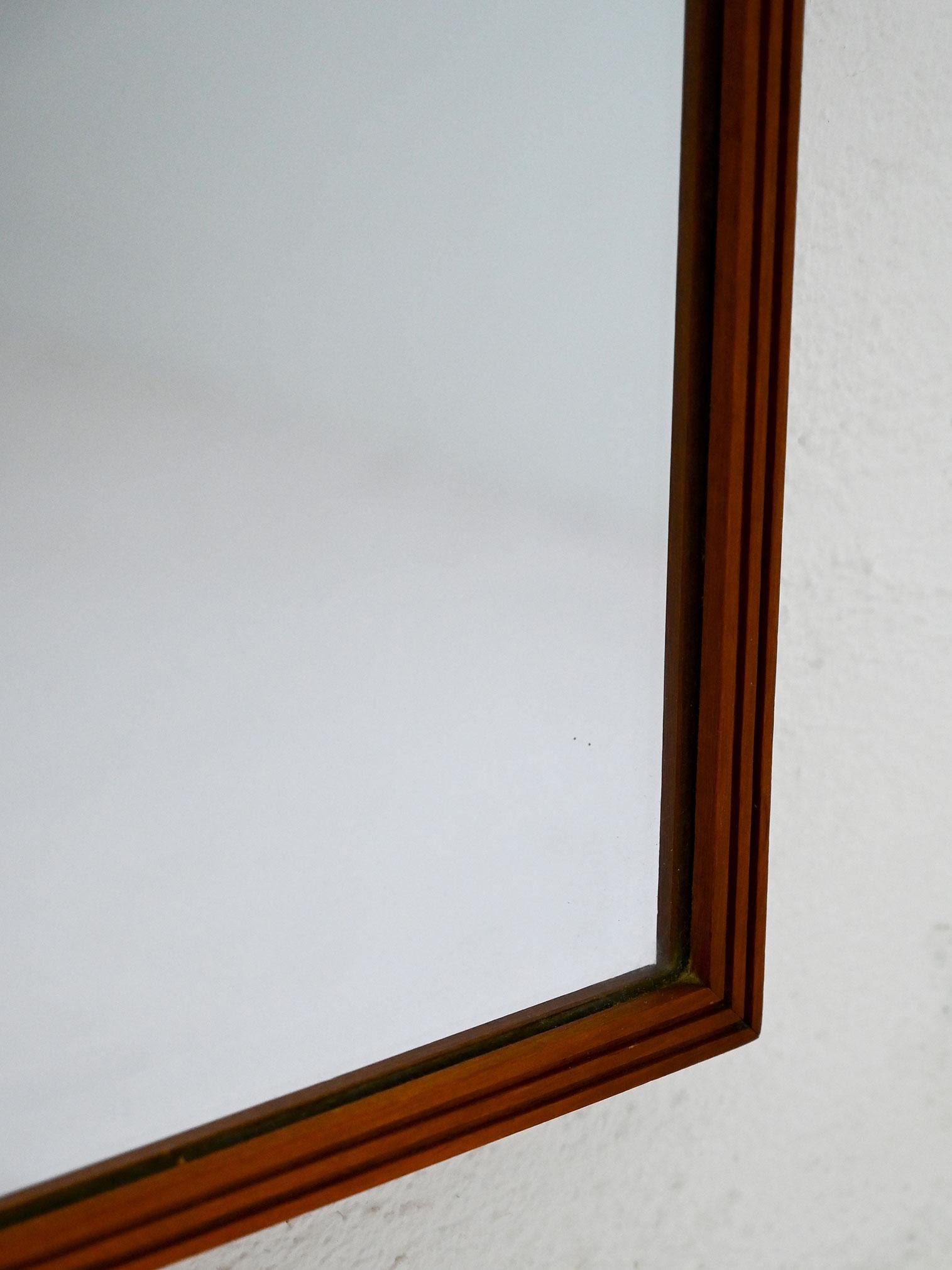Swedish Specchio scandinavo vintage in teak, anni '50 in vendita