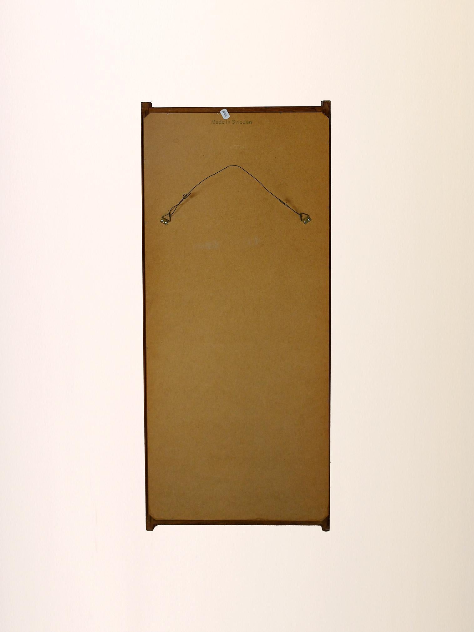 Scandinavian Miroir scandinave vintage en teck des années 1960 en vente