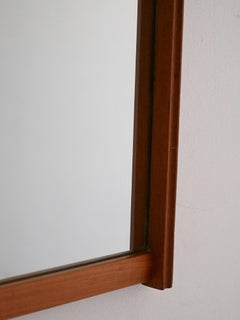 Scandinavian vintage fluted teak mirror