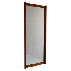 Miroir scandinave vintage en teck rainuré