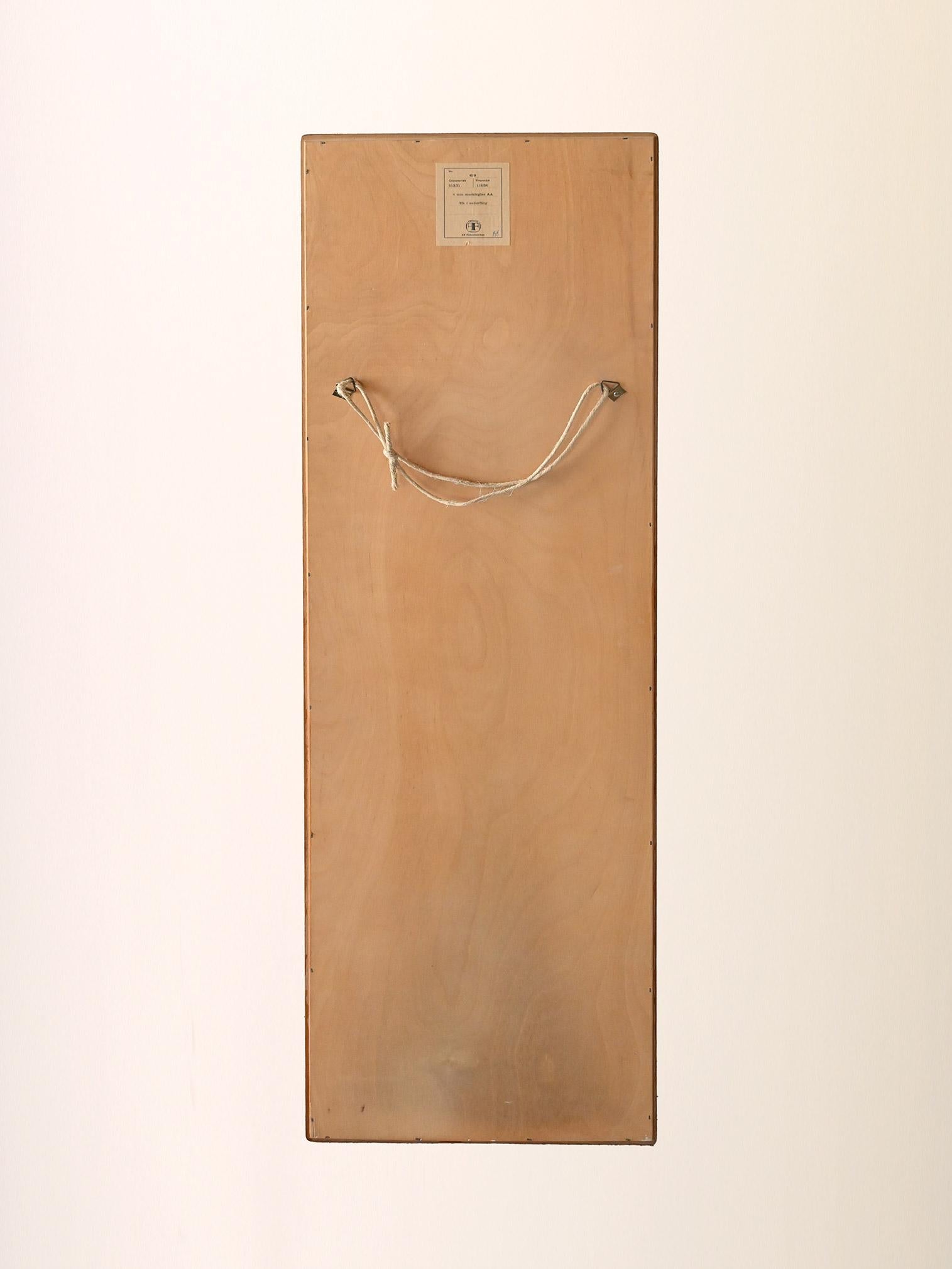 Espejo vintage escandinavo 'Sylvia' de roble Mid-20th Century en venta