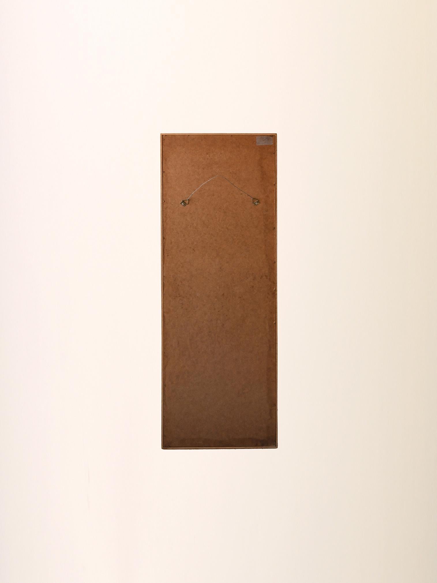 Mid-20th Century Miroir rectangulaire scandinave en chêne en vente