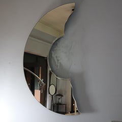 Mid-century modern glass "Scornice" mirror by Nanda Vigo for Glas Italia 1980s