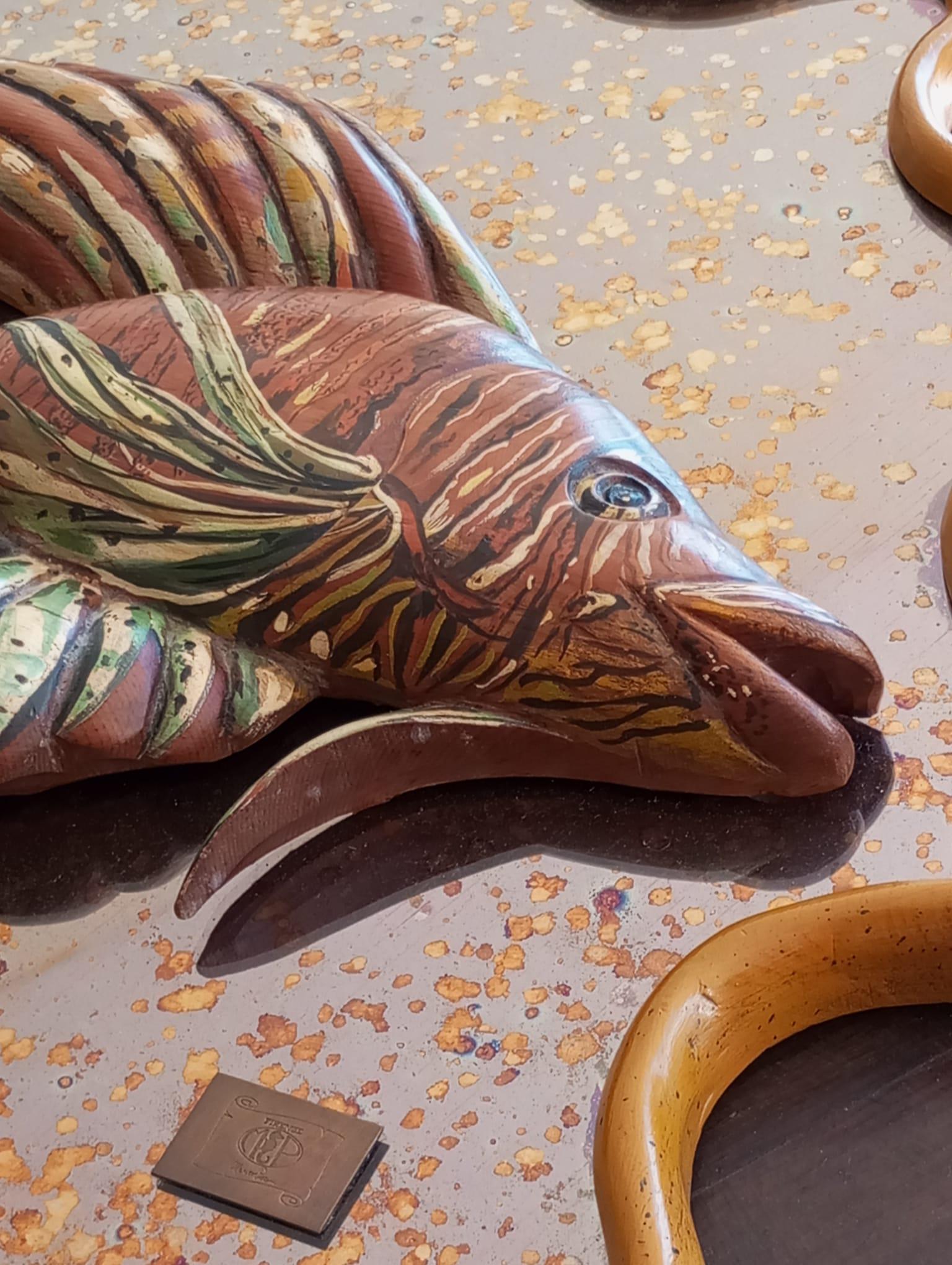 Spiegel-Skulptur mit Fisch von Mauro Pieroni - Florenz Italien '70er Jahre im Angebot 4