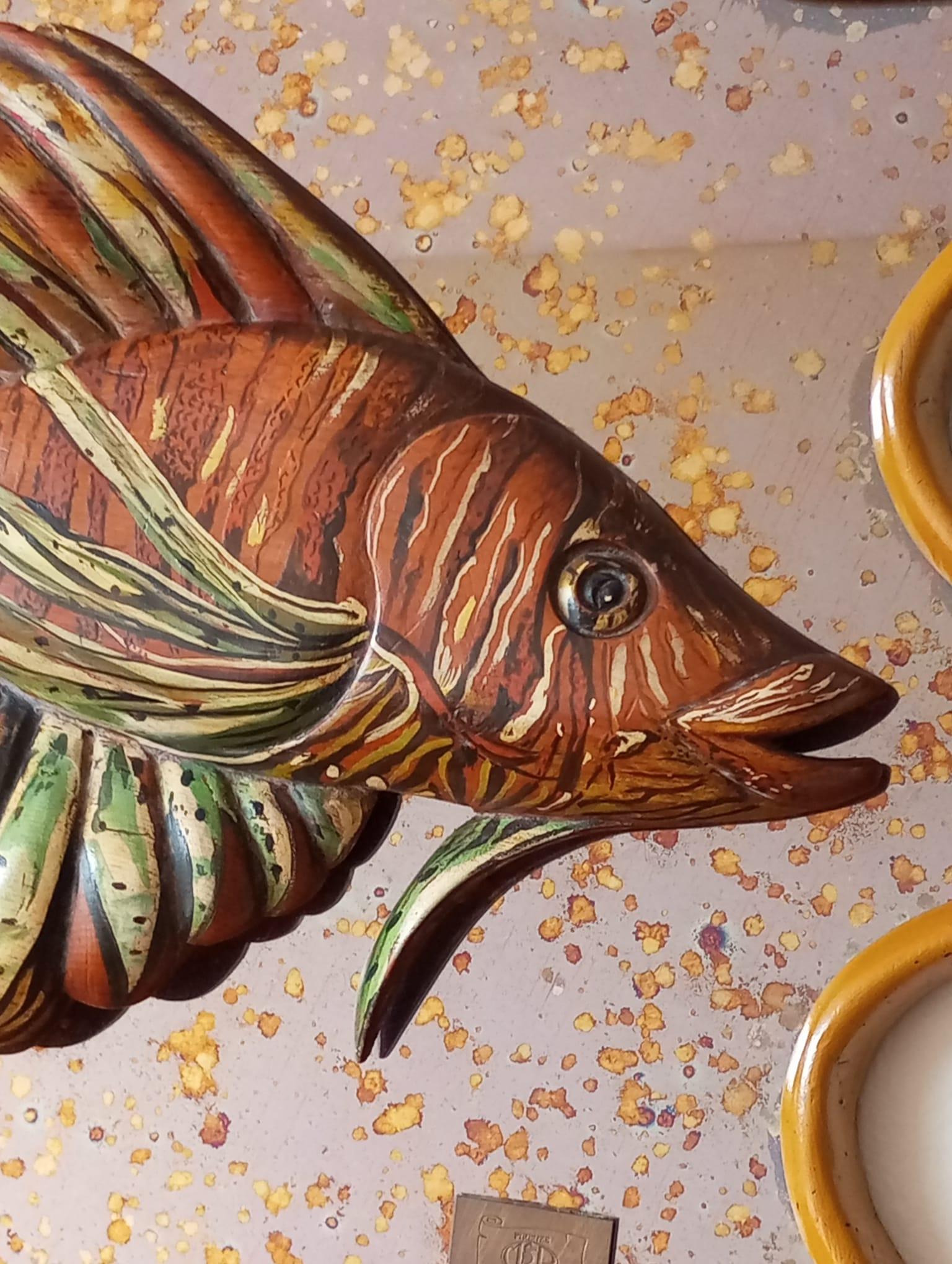 Spiegel-Skulptur mit Fisch von Mauro Pieroni - Florenz Italien '70er Jahre im Angebot 1