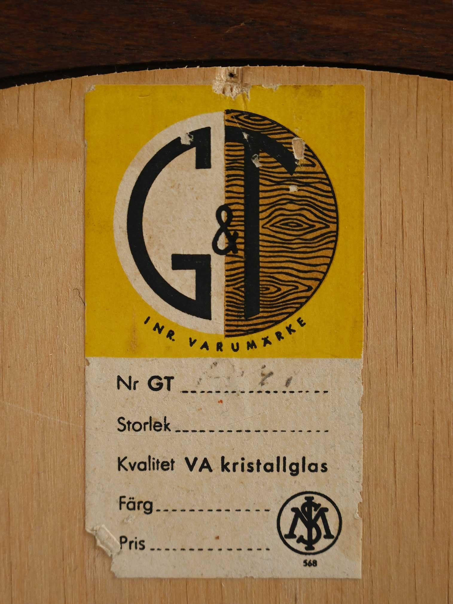 Teak Specchio svedese G&T in teak in vendita