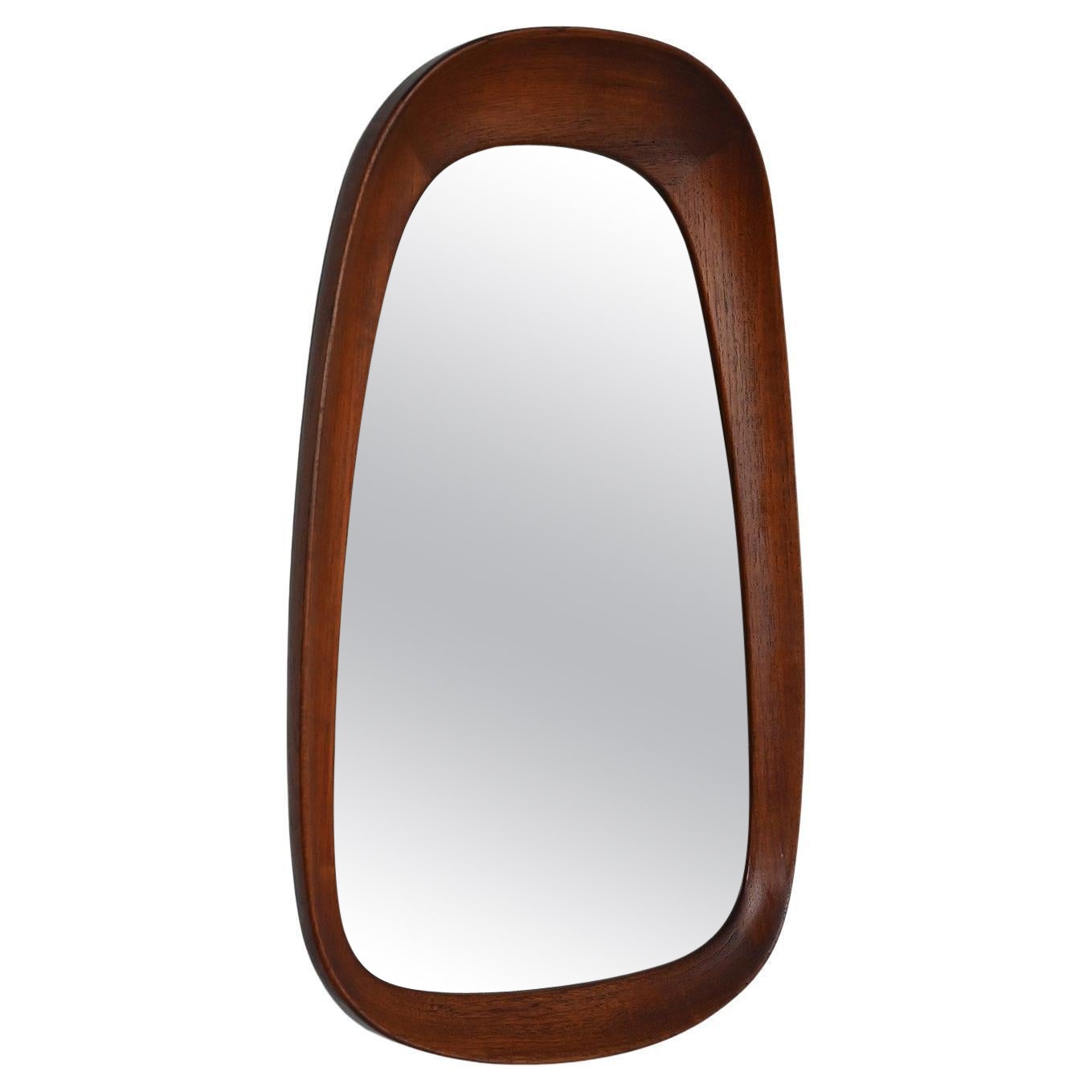 Specchio svedese G&T in teak in vendita