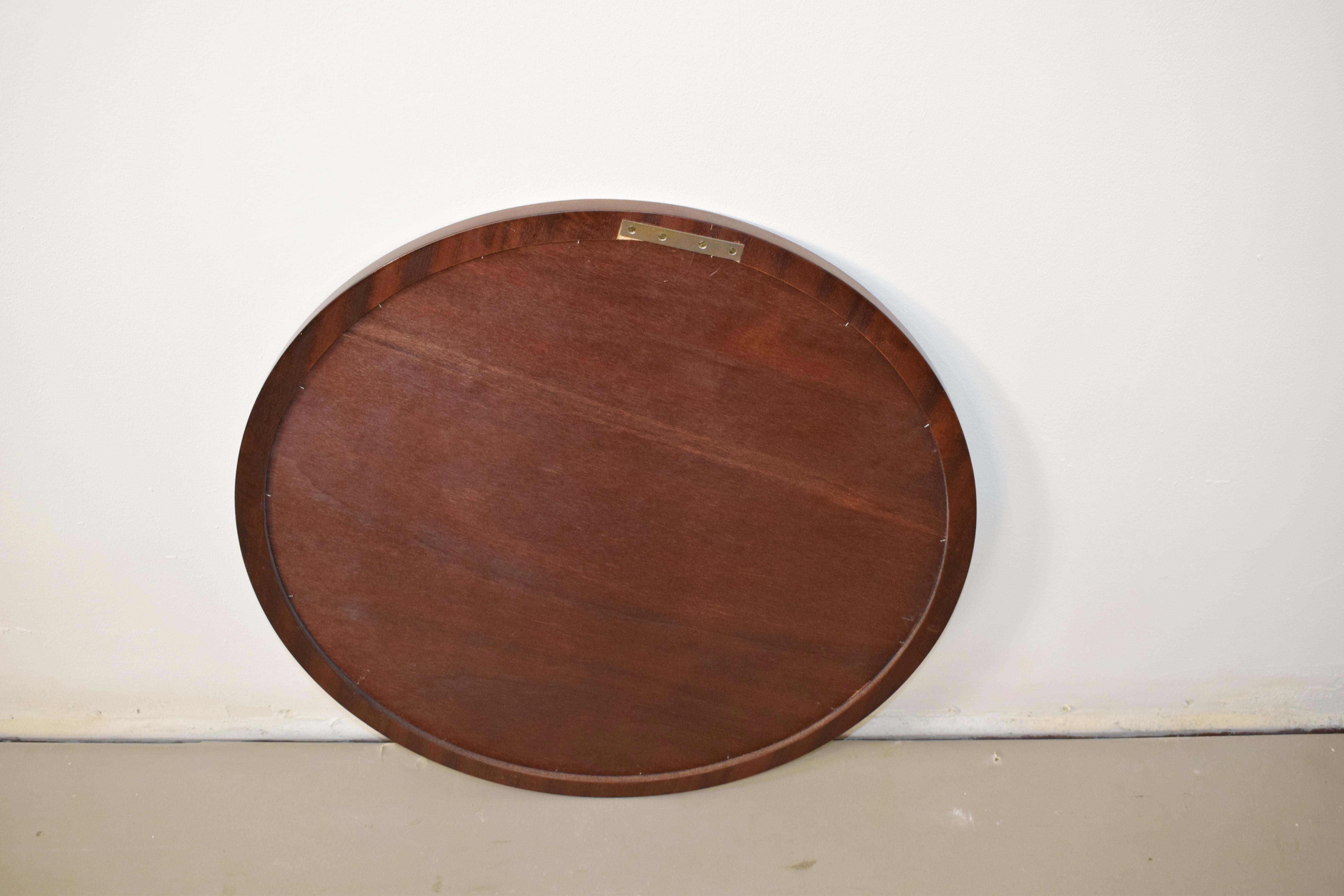Mid-20th Century Specchio tondo in legno, Italia, anni '50. in vendita
