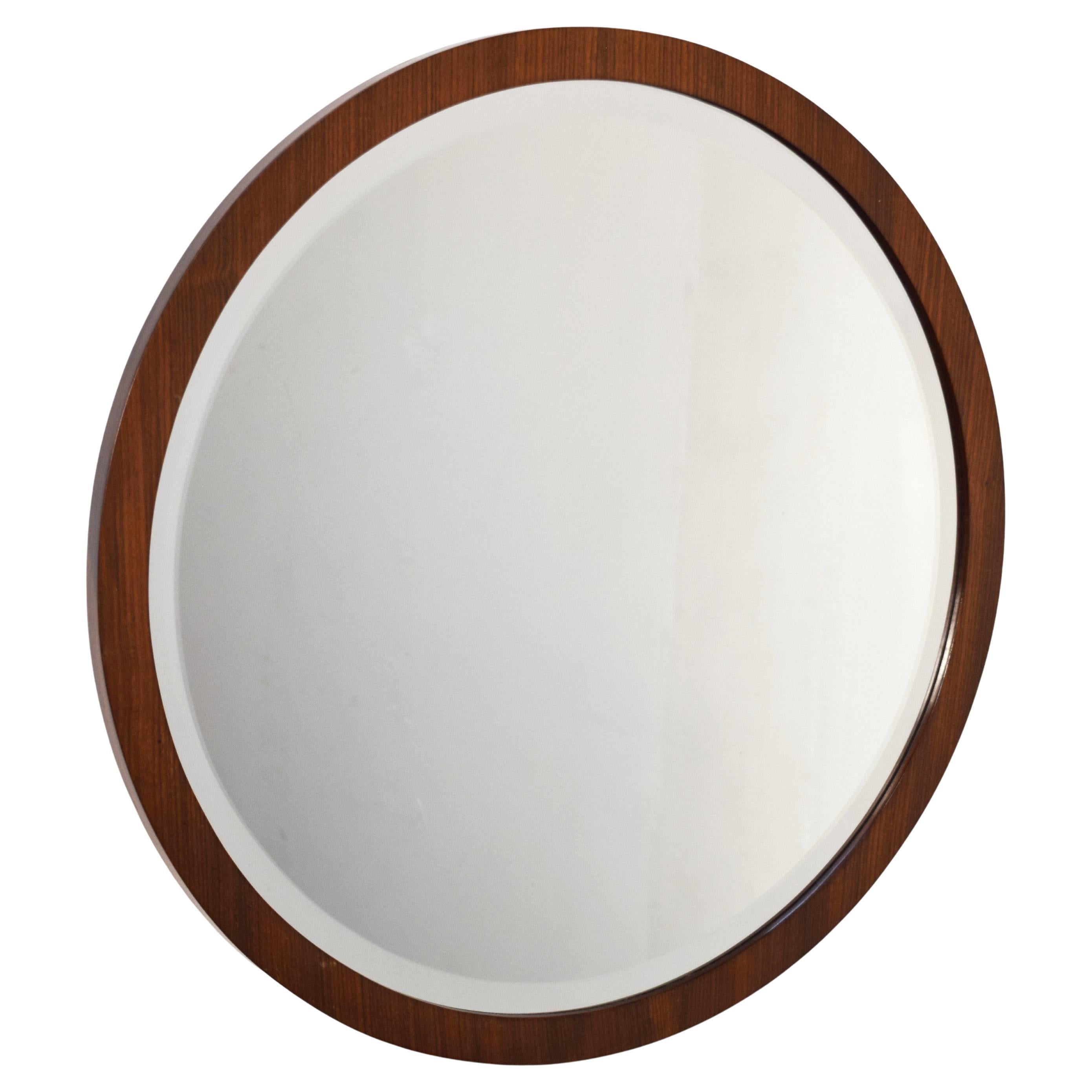 Round wooden mirror, Italy, 1950s.