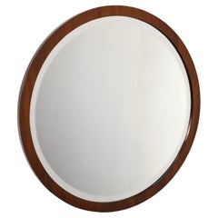 Round wooden mirror, Italy, 1950s.