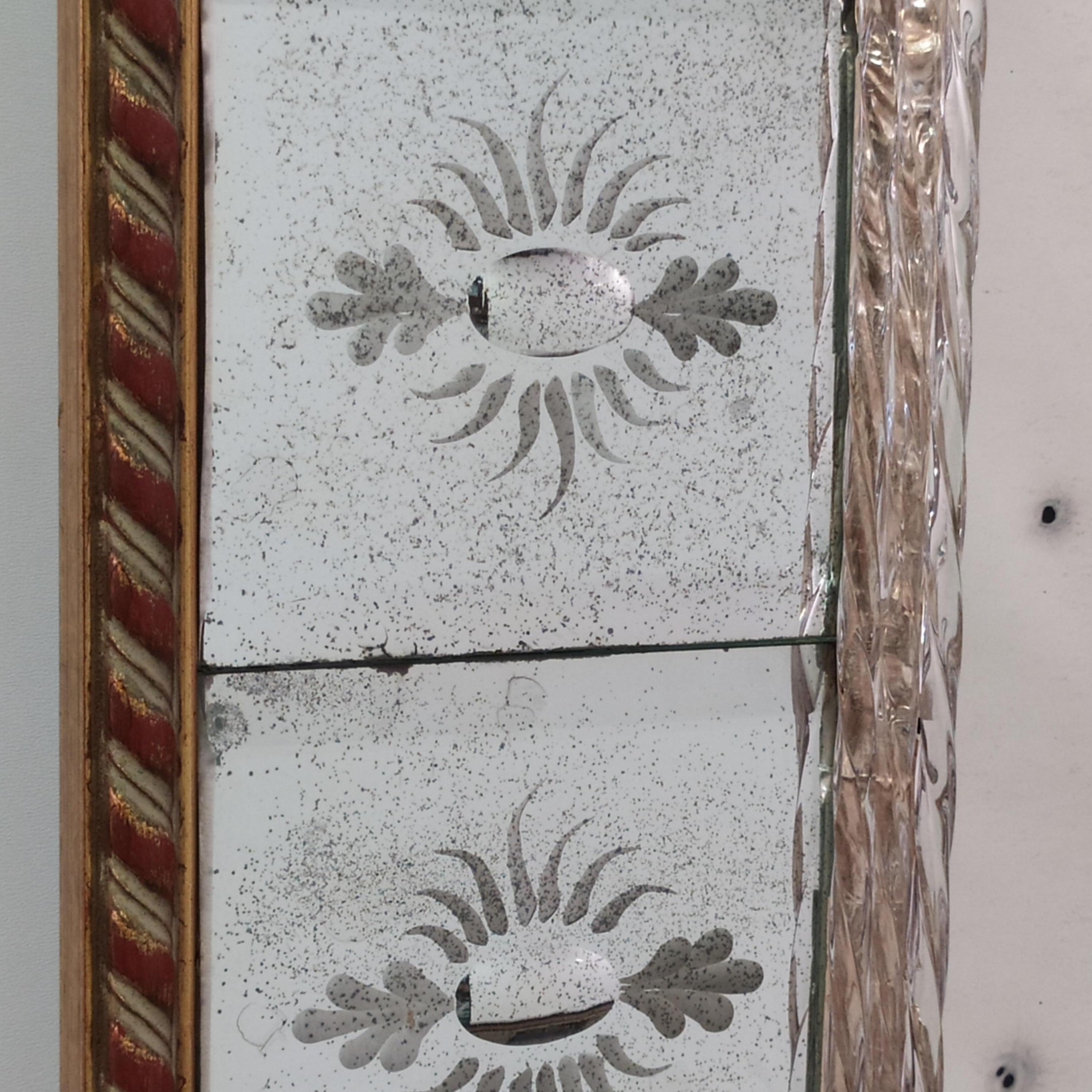 Fait main Specchio Veneziano Anticato in vetro di Murano by Fratelli Tosi Murano en vente