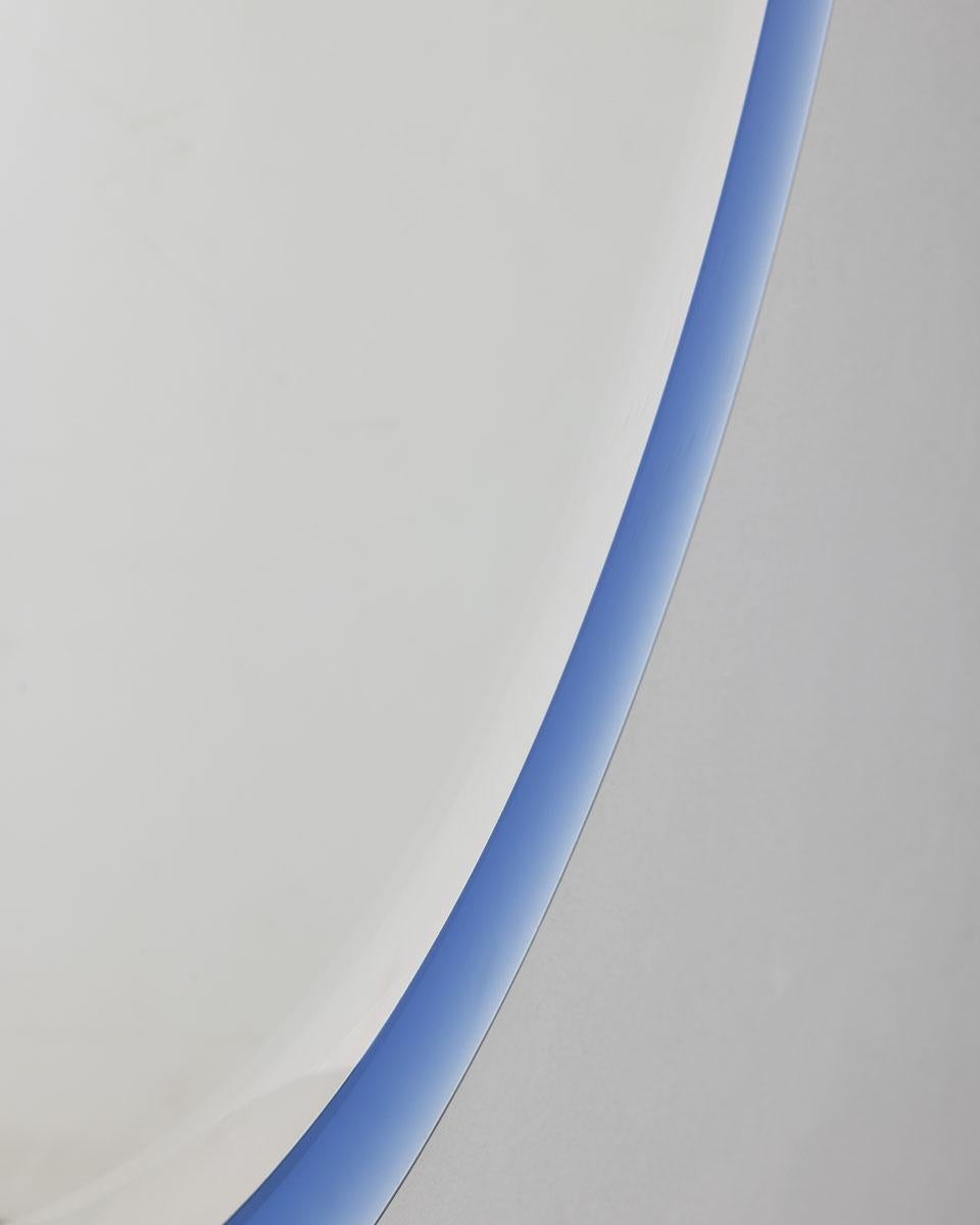 Miroir vintage des années 1970 en cristal bleu conçu par A. Lupi pour Cristal Luxor Bon état - En vente à None, IT
