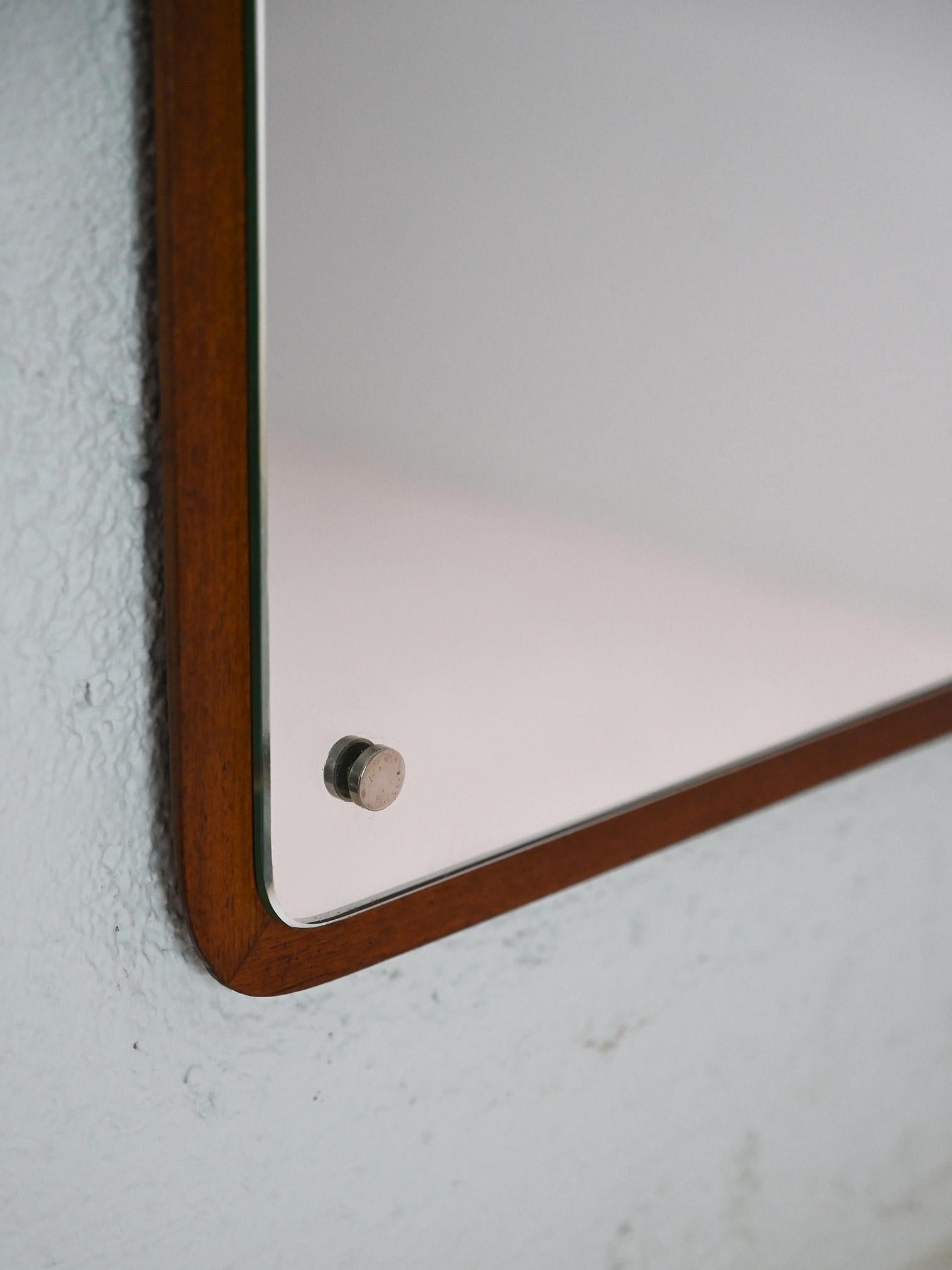 Miroir vintage avec cadre en bois Bon état - En vente à Brescia, IT