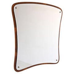 Specchio vintage con cornice in teak