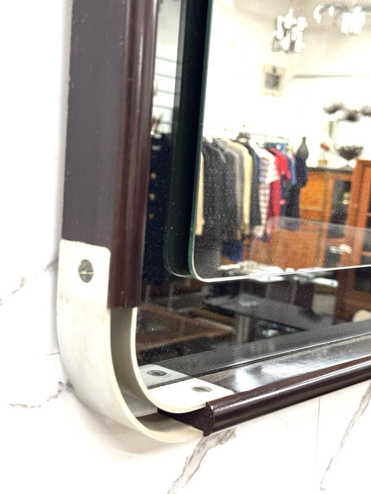 Late 20th Century Specchio Vintage Da Parete In Acciaio E Bachelite Design Modernariato Anni 70 in vendita