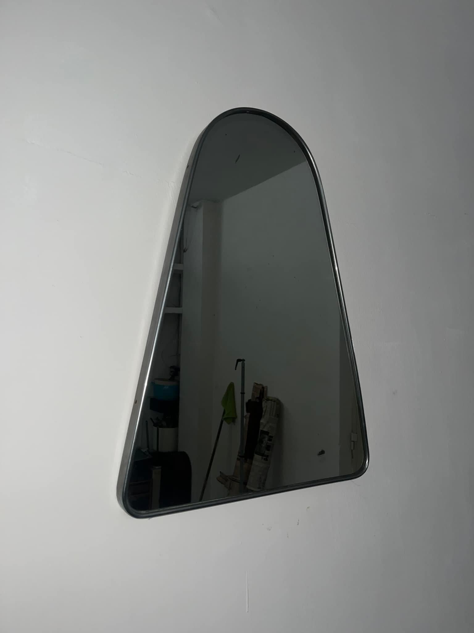 steel and glass mirror 60 cm high 44 cm wide 3 cm deep 