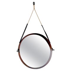 Vintage round teak MIRROR
