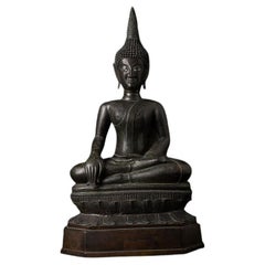 Sonderanfertigung des Chiang Sean-Buddha aus Bronze aus Laos aus dem 16. Jahrhundert