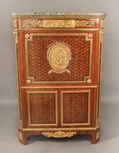 Special 19th Century Gilt Bronze Mounted Inlaid Parquetry Secretaire a Abattant