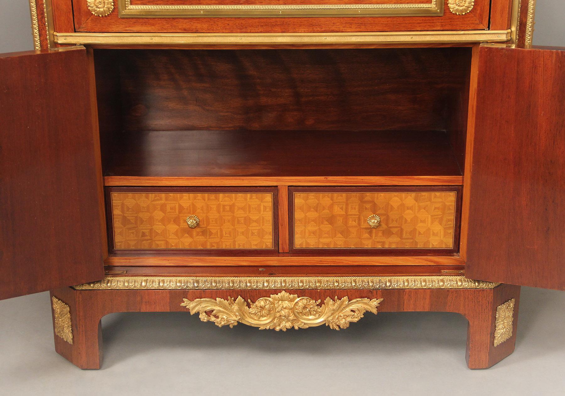 Special 19th Century Gilt Bronze Mounted Inlaid Parquetry Secretaire a Abattant For Sale 1