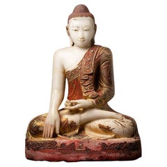 Special and Large Antique Marble Buddha Statue from Burma
