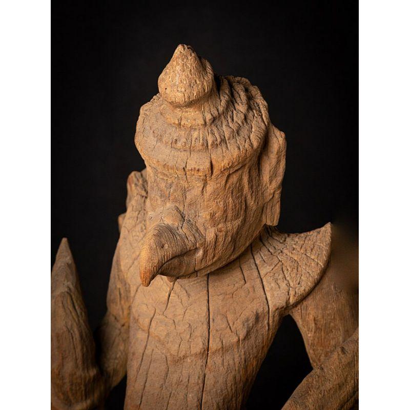 17th century Special and Large Antique Wooden Garuda Statue from Burma 7