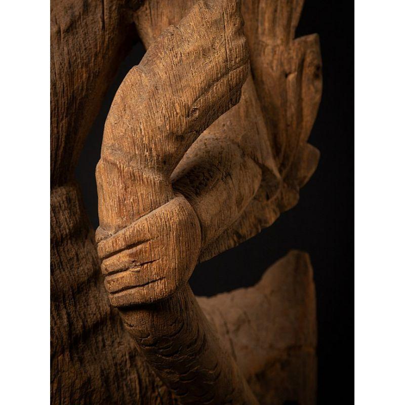 17th century Special and Large Antique Wooden Garuda Statue from Burma 10