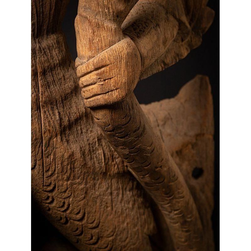 17th century Special and Large Antique Wooden Garuda Statue from Burma 11