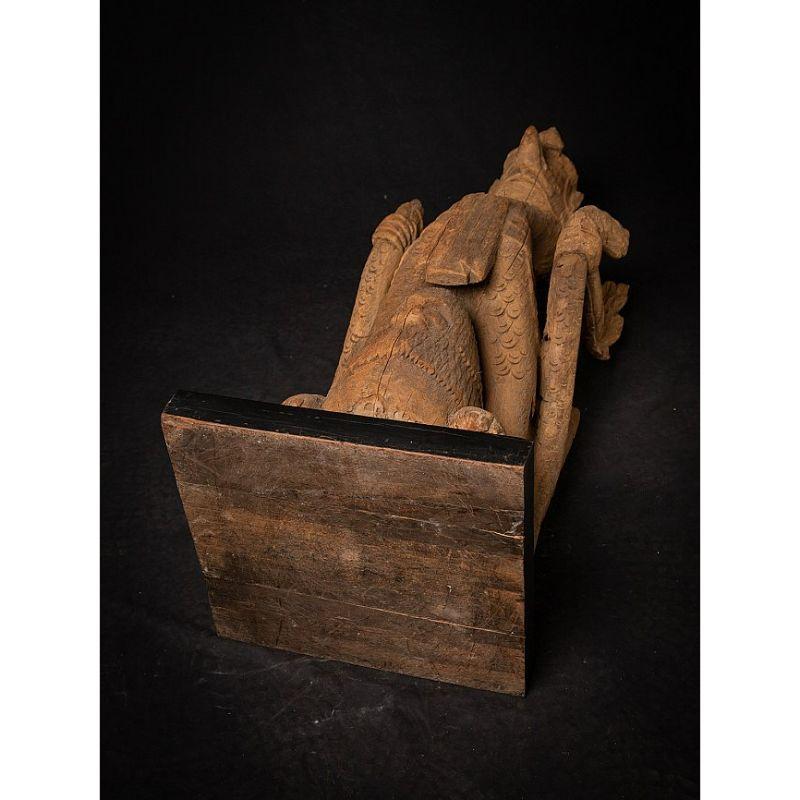 17th century Special and Large Antique Wooden Garuda Statue from Burma 13