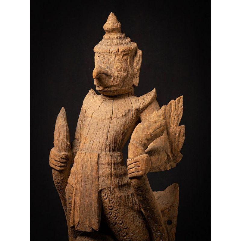 Burmese 17th century Special and Large Antique Wooden Garuda Statue from Burma