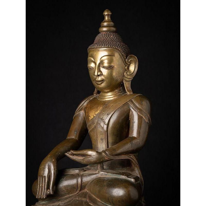 18th Century and Earlier Special Antique Bronze Ava Buddha Statue from Burma For Sale