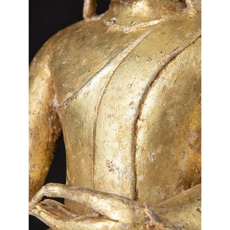 Special Antique Bronze Burmese Buddha Statue from Burma For Sale 13
