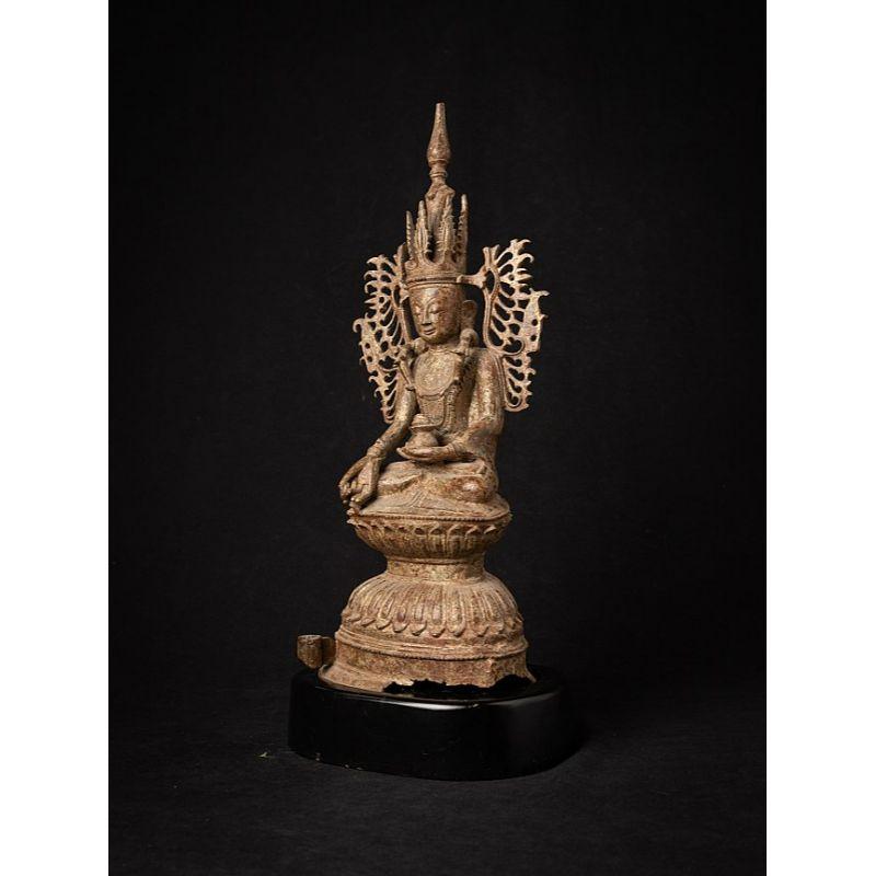 18th Century and Earlier Special Antique Bronze Burmese Buddha Statue from Burma For Sale