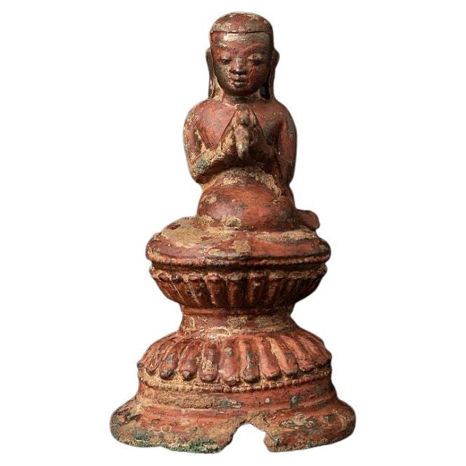 Special Antique Bronze Burmese Monk Statue from Burma