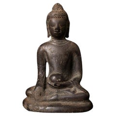 Bouddha birman Pyu de Birmanie en bronze ancien spécial