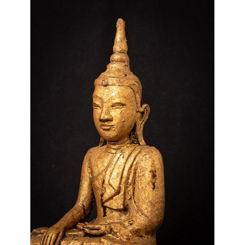 18th Century and Earlier Special Antique Bronze Shan Buddha from Burma For Sale