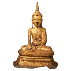 Spezialer antiker Shan-Buddha aus Bronze aus Burma