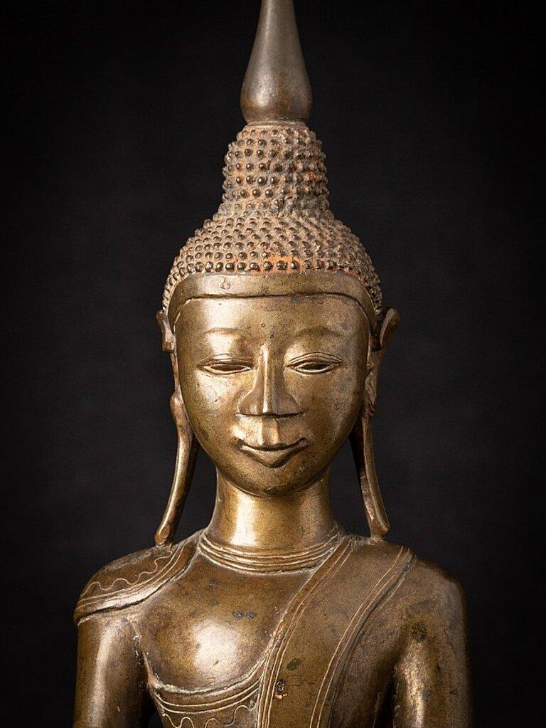 Special Antique Bronze Shan Buddha Statue from Burma For Sale 5
